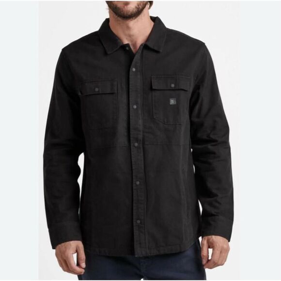 Roark Hebrides Unlined Snap Front Jacket Black Shirt Men’s Medium - Picture 1 of 10